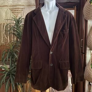 Parts by Machine Velvet Blazer L Brown Indie Academia Y2K NYC Cotton Sport Coat